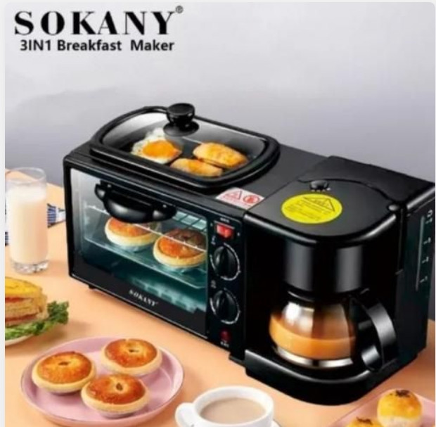 Sokany Multifunction 3 In 1 Breakfast Maker Machine - 12L