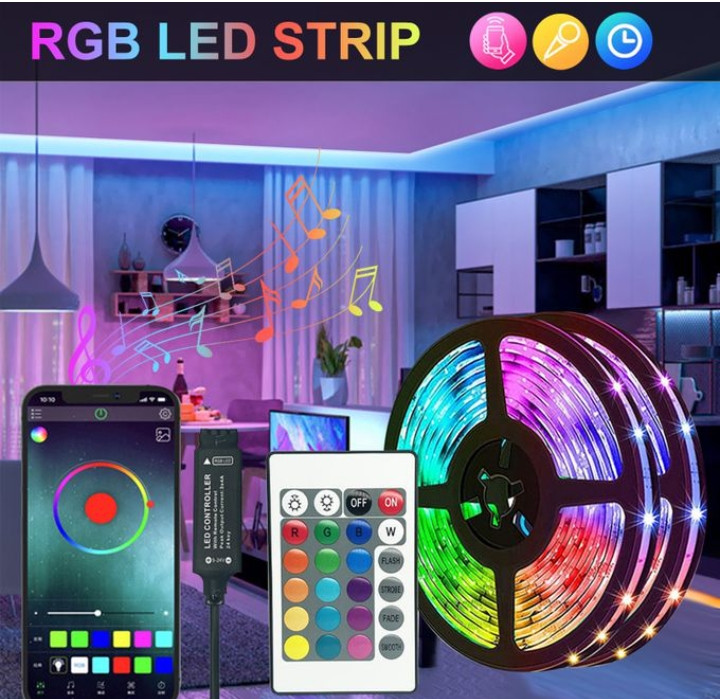 20M LED Strip Light RGB 5V APP Remote Control For Party