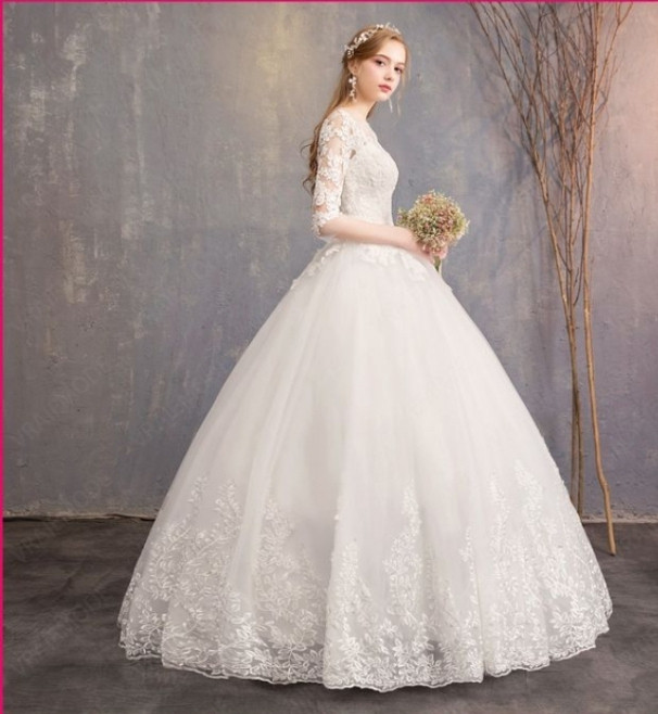 Gorgeous Wedding Dress Lace Beaded Ball Gown Of The Shoulder Elegant Bride Dresses Luxury Wedding Gowns