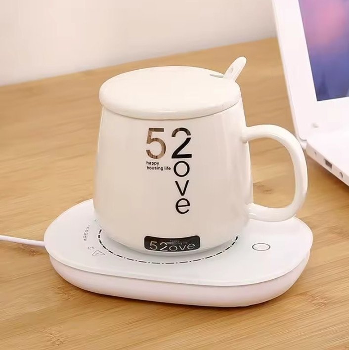 1 PCS Electric Heated Coffee Mug Heating Coaster for Home Office Milk Tea Water Heating Mat Smart Thermostatic Warmer Pad