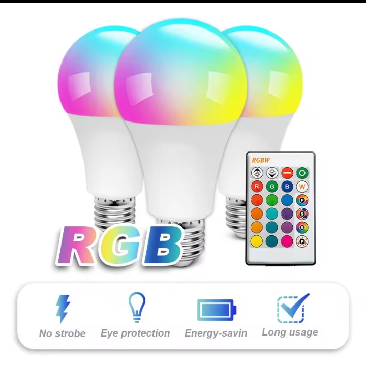 E27 RGB color remote control light bulb LED room light intelligent light bulb dimmer low power consumption energy-saving 220V